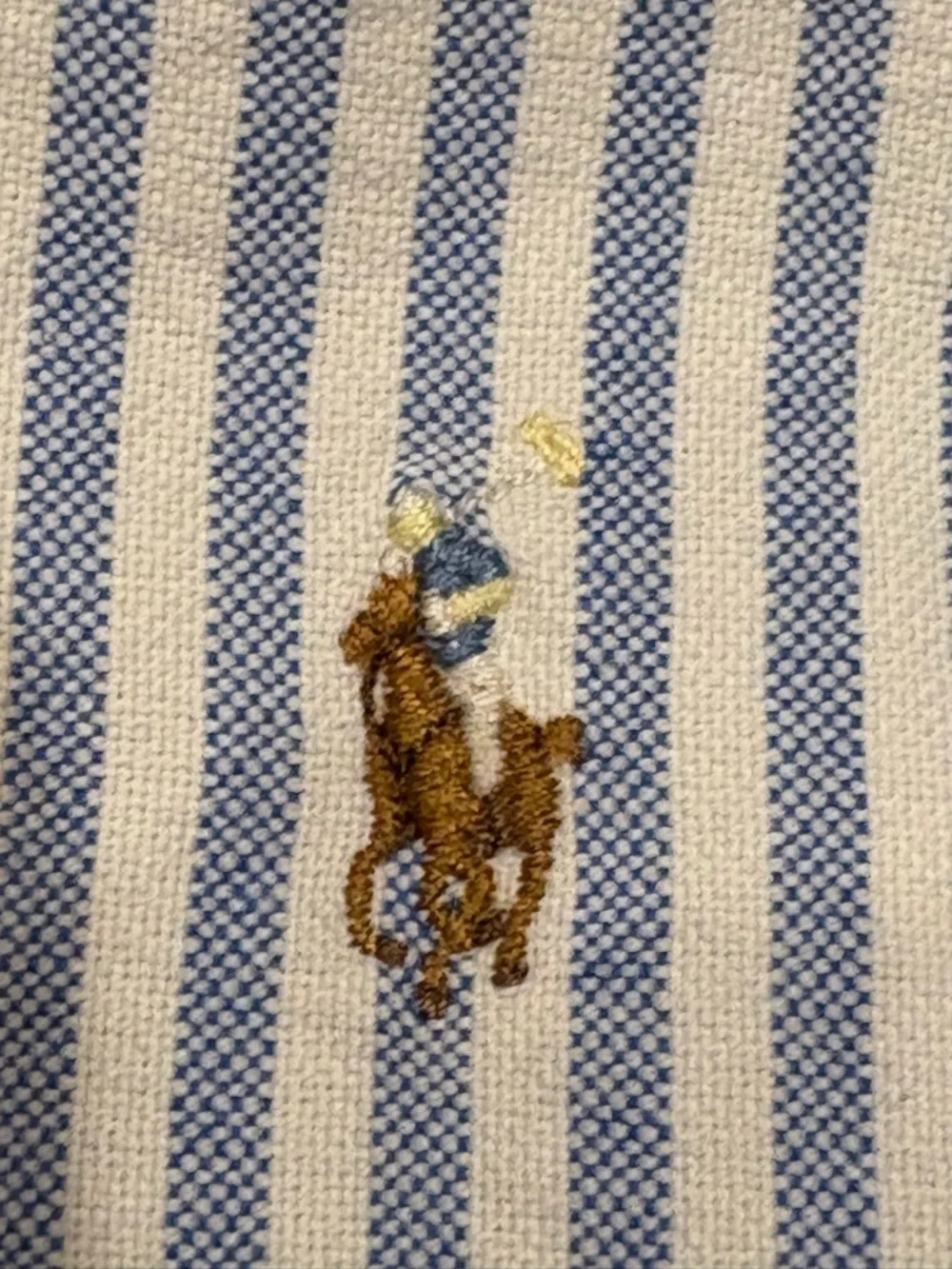 Polo by Ralph Lauren Light Blue and White Striped Button-Down Shirt